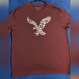 American Eagle Maroon T-Shirts- mens large